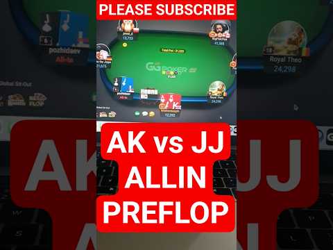 AK vs JJ ALLIN PREFLOP #TEXASHOLDEM #POKER #tournament #subscribe #LIVE #GAMES #online #PLAYER.