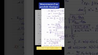 Mouvement d’un pendule élastique - 2BAC BIOF SVT - PC / SM