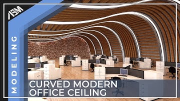 ARCHICAD How to create a curved shaped modern office ceiling