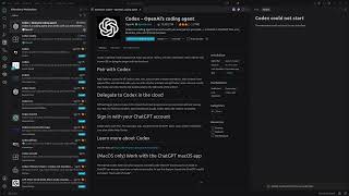How to fix codex extension not start in vs code