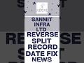 Sanmit Infra Share Reverse Split Record Date | Sanmit Infra Share Latest News | Sanmit Infra News