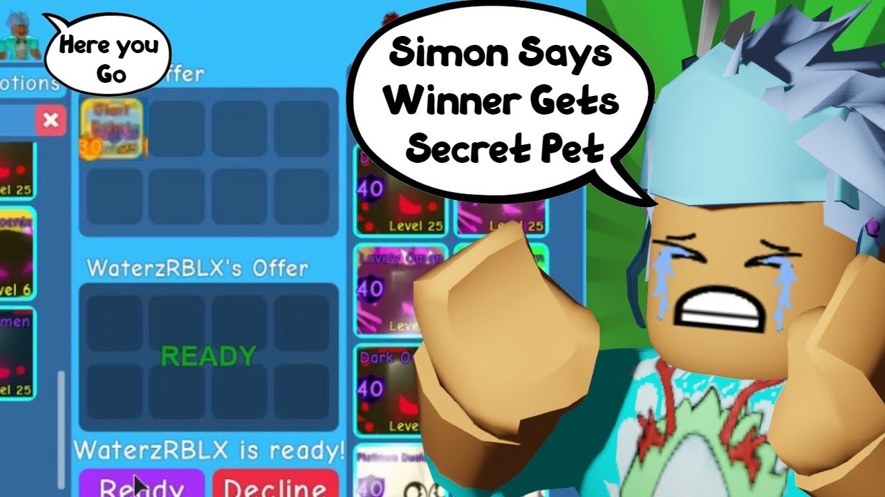Roblox Bgs Simon says😱winner get to pick a secret pet from my inv to ...