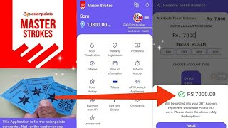 Asian Paints Tokens Payment Transfer to Bank Account || Tokens Payments || Masterstroke Apps Payment screenshot 3