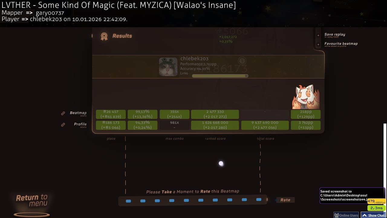 LVTHER - Some Kind Of Magic (Feat. MYZICA) [Walao's Insane]+DT 5,81* 99,13% 218pp