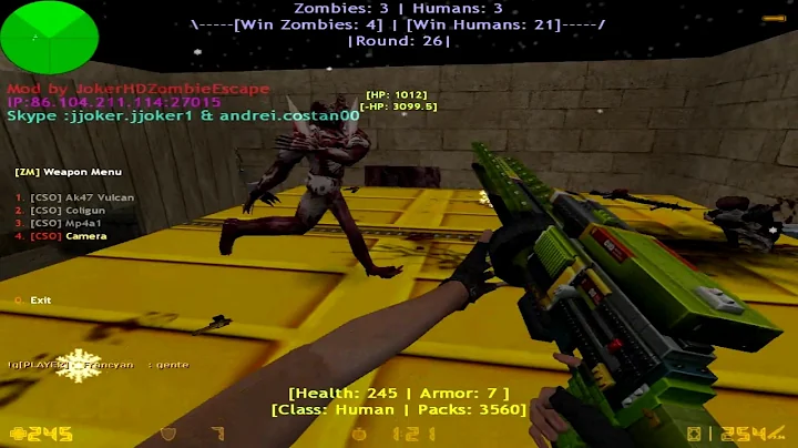 counter strike 1.6 zombie plague[VIP-menu/Admin-menu/Boss Menu]