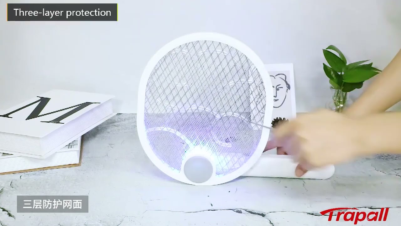 Foldable LED USB Charging Insect Fly Killer Bug Zapper Electric Mosquito Swatter