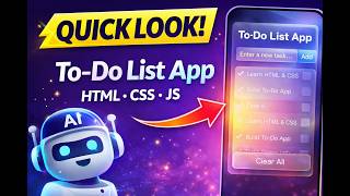 ChatGPT Built My To-Do App🤯| HTML CSS JS Project | Vibra s Team Official