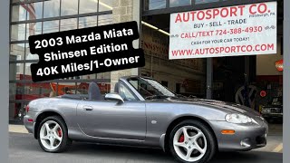 Player Profile SOLD: 2003 Mazda MX-5 Miata Shinsen Pkg. - 40K Miles - Clean Carfax/1-Owner - 5-Speed - $15,900