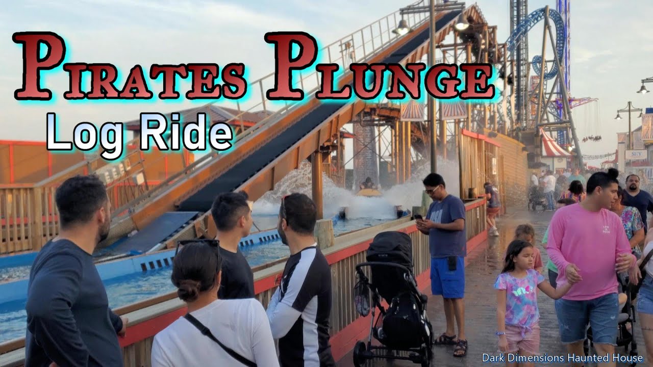 Pirates Plunge Log Ride at Galveston Texas Pleasure Pier Off Ride Day