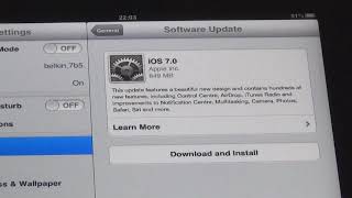 iOS 7 Update And Setup For iPad 2