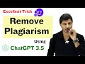 How to remove plagiarism using chatgpt 35 ii avoid plagiarism ii my research support