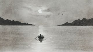 Gambar pemandangan hitam putih landscape,gambar pemandangan bukit dan danau