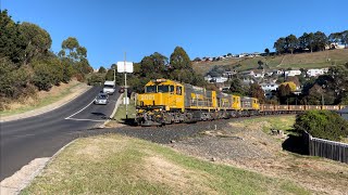 TasRail 2001 2008 2006 #77 empty Ore train Brooklyn Road Burnie