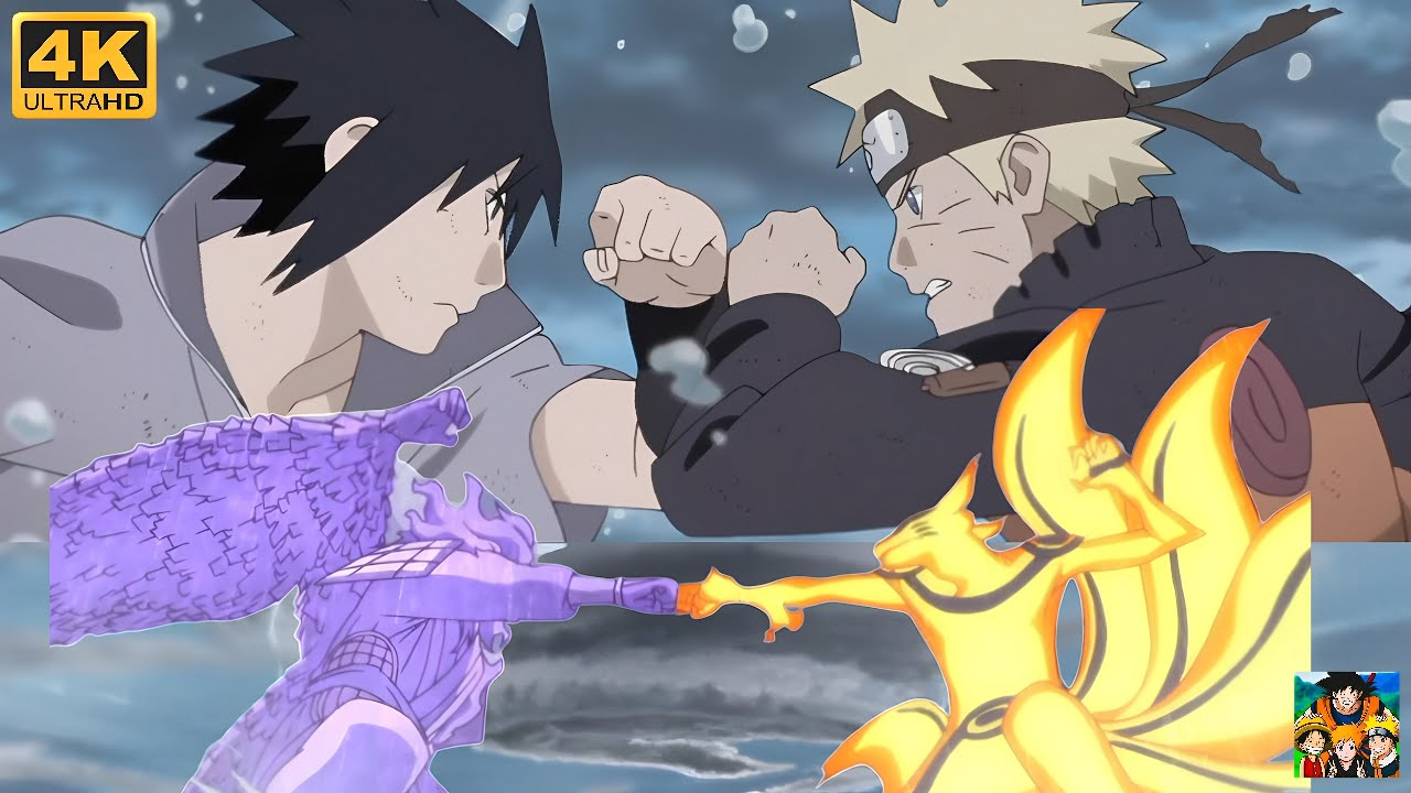 Naruto vs Sasuke 4K Full fight english dub      