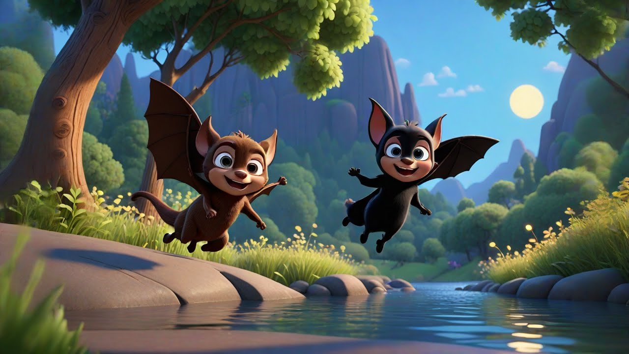 Three Little Bats Fly Out and In | Spooky Fun Rhyme for Kids | Nursery Rhymes and Baby Songs