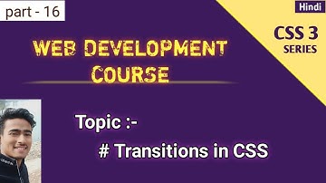 Transitions in CSS | Web development course | Suraj Mishra