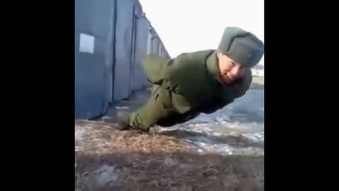 russian doing no hands push ups
