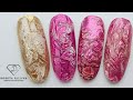 Plastic wrap nail art trend. Cling film nail art design- satin chrome nail design