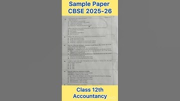 Class 12 Accountancy Sample Paper 2025 | CBSE Exam Pattern & Questions