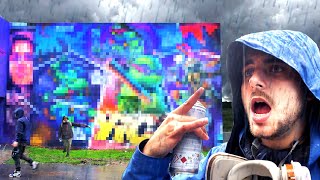 Painting a Mural in a STORM ⚡(BAD idea!)