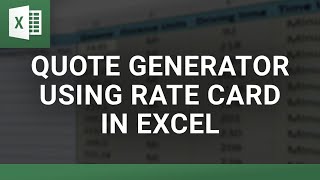 Quote Generator Using Rate Card Fast, Accurate Delivery Pricing