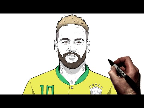 How to draw and paint Neymar Jr