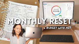 SEPTEMBER MONTHLY RESET | budget with me, goal setting + monthly favourites 💰✨