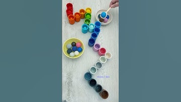 Reverse Color Sorting Wooden Balls ASMR for Relaxation #shorts #marblemeg #asmr