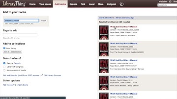 LibraryThing Tiny Tutorial: Add Books