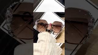 Luxury Rimless Diamond Sunglasses| Women Fashion Sunglasses| shorts diamond sunglasses