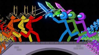 Pertarungan Stickman 3v3 Bentrokan Jembatan Samurai vs Among Us ~ Pertarungan Perang Abad Perteng... screenshot 3