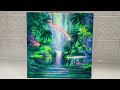 How To Paint A Rainbow Over Waterfalls and Palm Trees 🌈🌴🌈 STEP BY STEP/ Acrylic