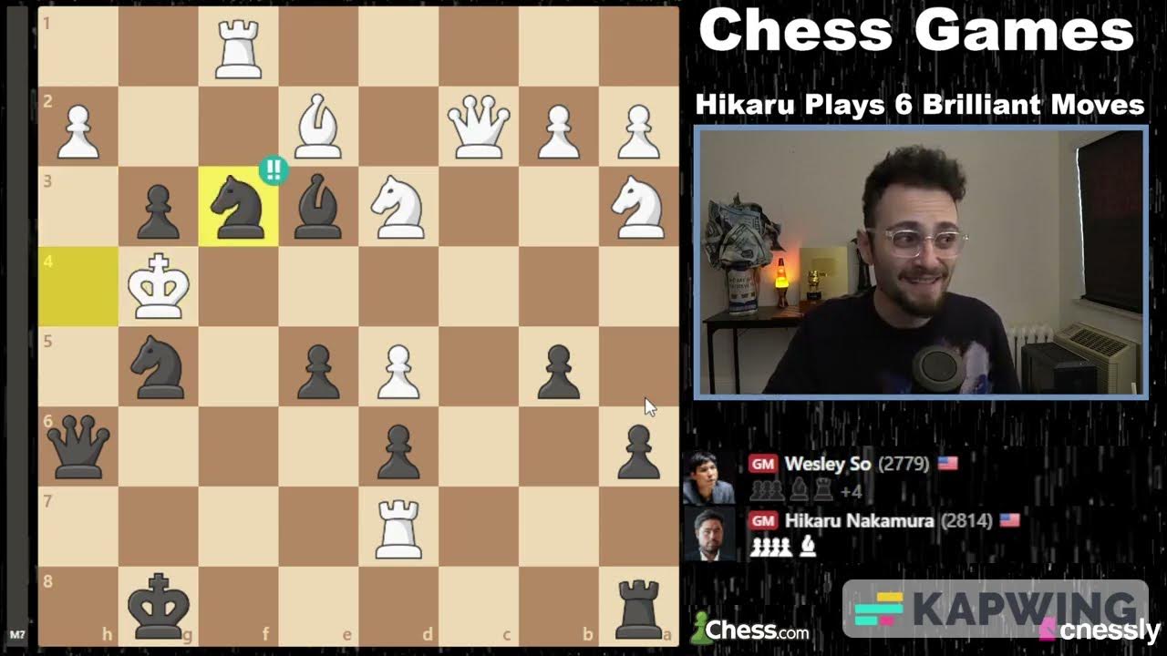 Hikaru play brilliant move  #chess #viral #Hikaru #shot 