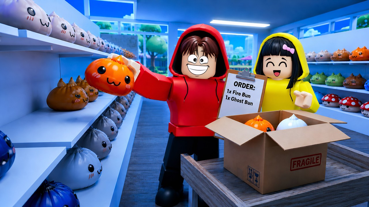 Yuta, Mio Dan Baby Celine Jadi Tukang Bungkus Paket Squishy Dumplings || ROBLOX
