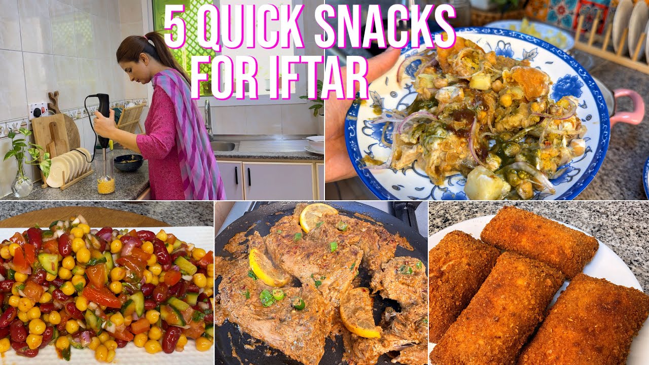5 DELICIOUS & EASY Iftar Recipes | samosa chat , creamy tawa chicken, lahori Dahi bhalay