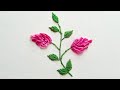 Awesome hand embroidery roses stitching || Hand embroidery tutorial