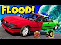 We Each Control HALF A CAR in a FLOOD ESCAPE (BeamNG Drive)