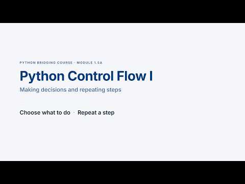 Python Control Flow I: If, Else, Elif, For and While Loops