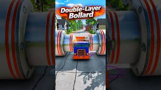 🚧💥 Double-Layer Bollard Trap 🚛⚠️ | 4-Bollard Squeeze Test | BeamNG.drive #beamngdrive #bollard