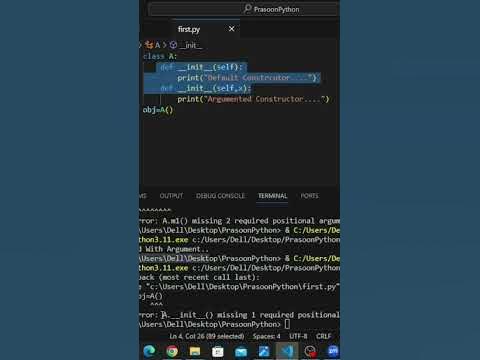 Constructor Overloading Not Supported by Python #shorts #viral # ...