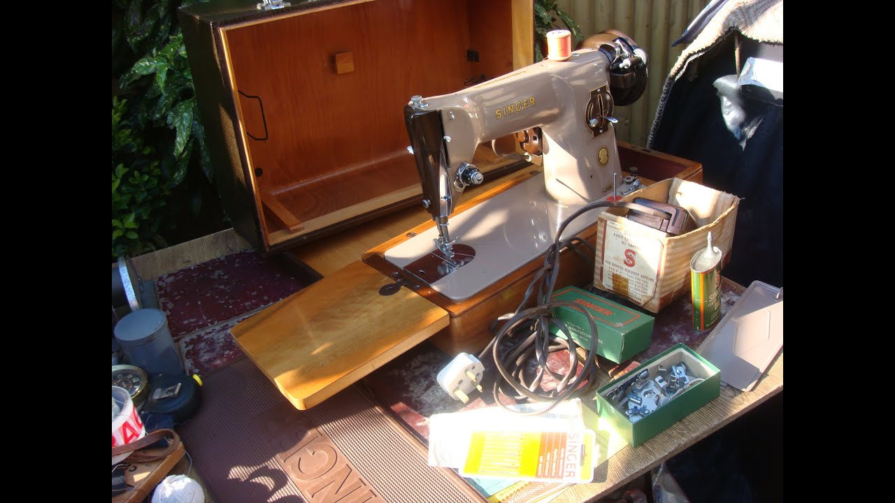 Old Vintage Antique Electric Singer Sewing Machine Model 201K See Video