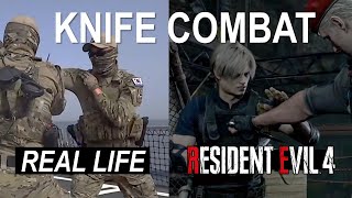 Resident Evil 4 Remake Knife Fight vs Real life knife combat. Leon vs Krauser Knife Fight #shorts