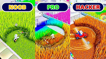 mow my lawn noob vs pro vs hacker | Quick fun gaming