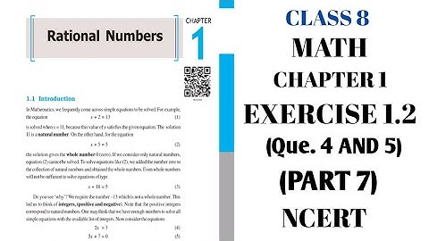 APS class 8 MATHS | Chapter 1 | RATIONAL NUMBERS  EXERCISE 1.2 QUE.4 AND 5 | PART7 @NKS CLASSES