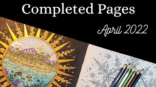 April 2022 Completed Pages Adult Coloring