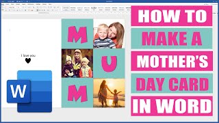 How to make a Mother's Day Card in Word | Microsoft Word Tutorial