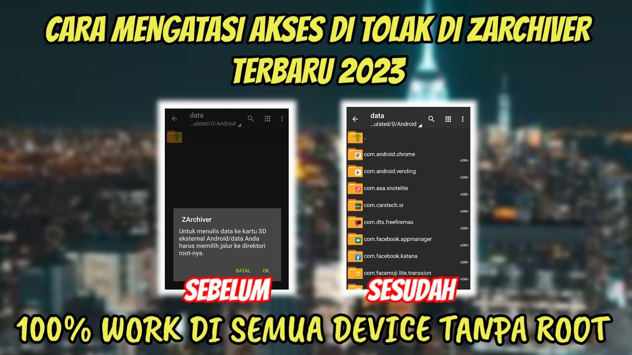 CARA MENGATASI ZARCHIVER AKSES DI TOLAK TANPA ROOT | CARA MENGATASI