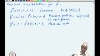 Mod-02 Lec-22 Classification of one particle states, The little group, Mass, spin and helicity