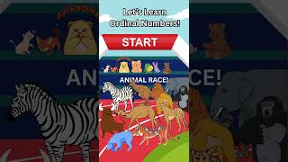 Animal Race Teaches 'Ordinal Numbers'! First to Tenth #ordinalnumbers #kidslearning