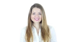 Portrait Of Smiling Woman , White Background (Stock Footage) Portrait Of Smiling Woman , White Background (Stock Footage)